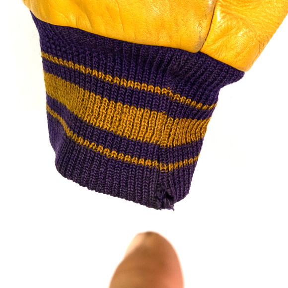 VTG 1960s Butwin Purple Gold Leather & Wool Letterman Jacket 42 - Picture 10 of 16